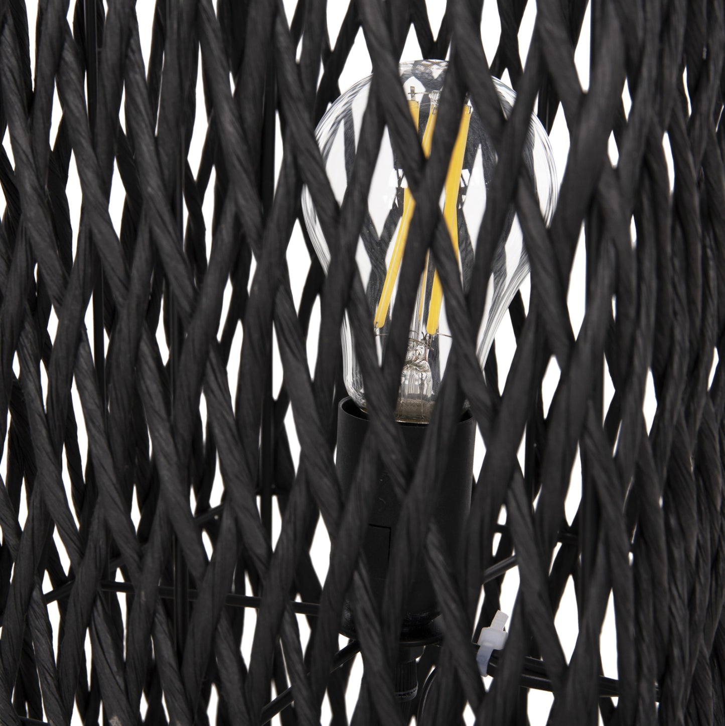 Floor Standing Lamp Hm4355 Metal-paper Rope In Sand Beige-black 21x21x119,5hcm.