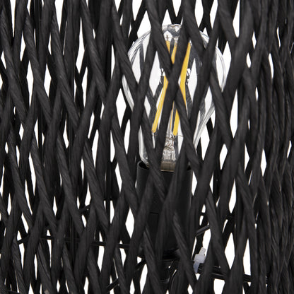 Floor Standing Lamp Hm4355 Metal-paper Rope In Sand Beige-black 21x21x119,5hcm.