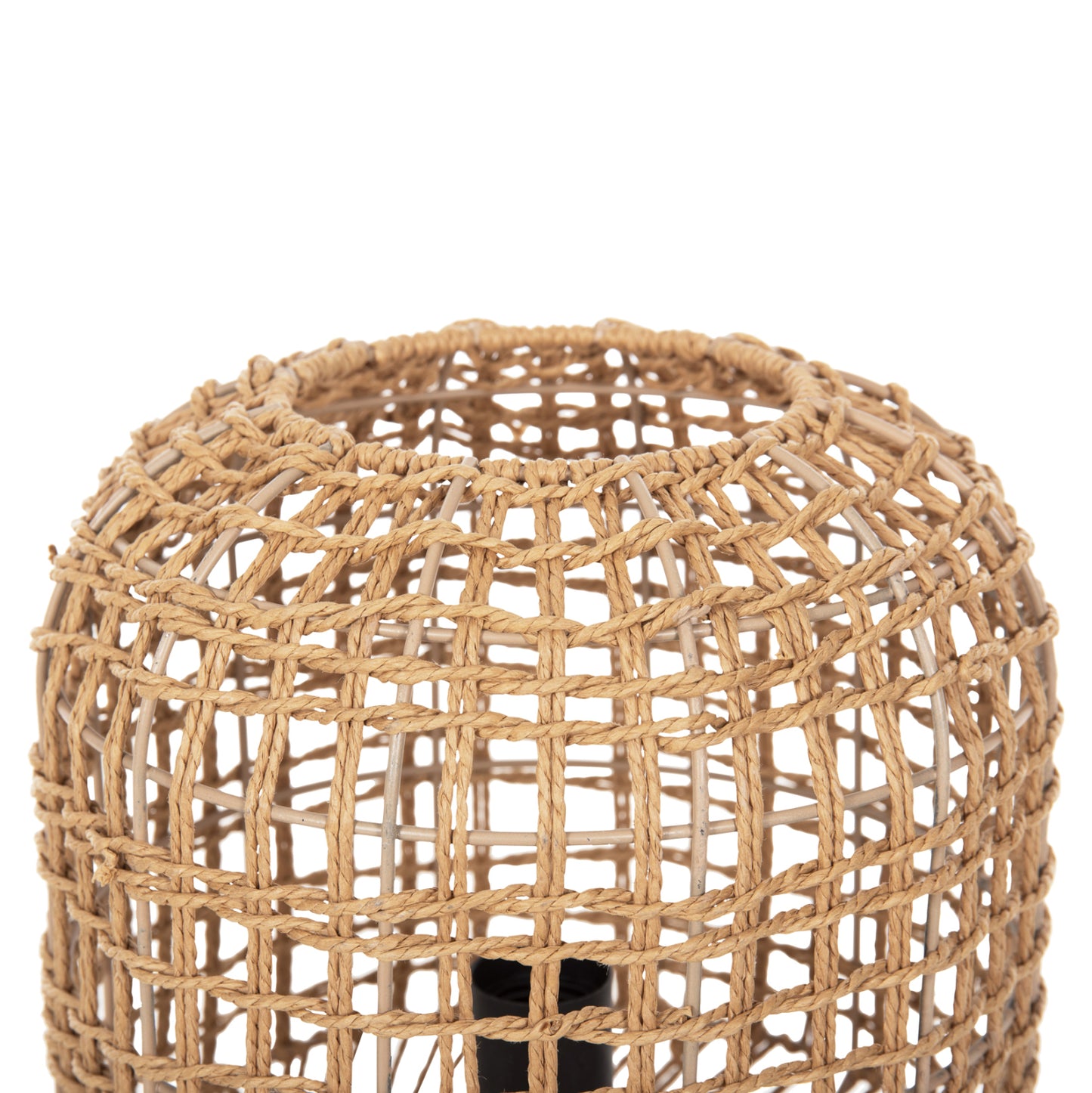 Floor Standing Lamp Hm4359 Metal-paper Rope In Brown- 2 Light Bulbs Φ25x78.5hcm.