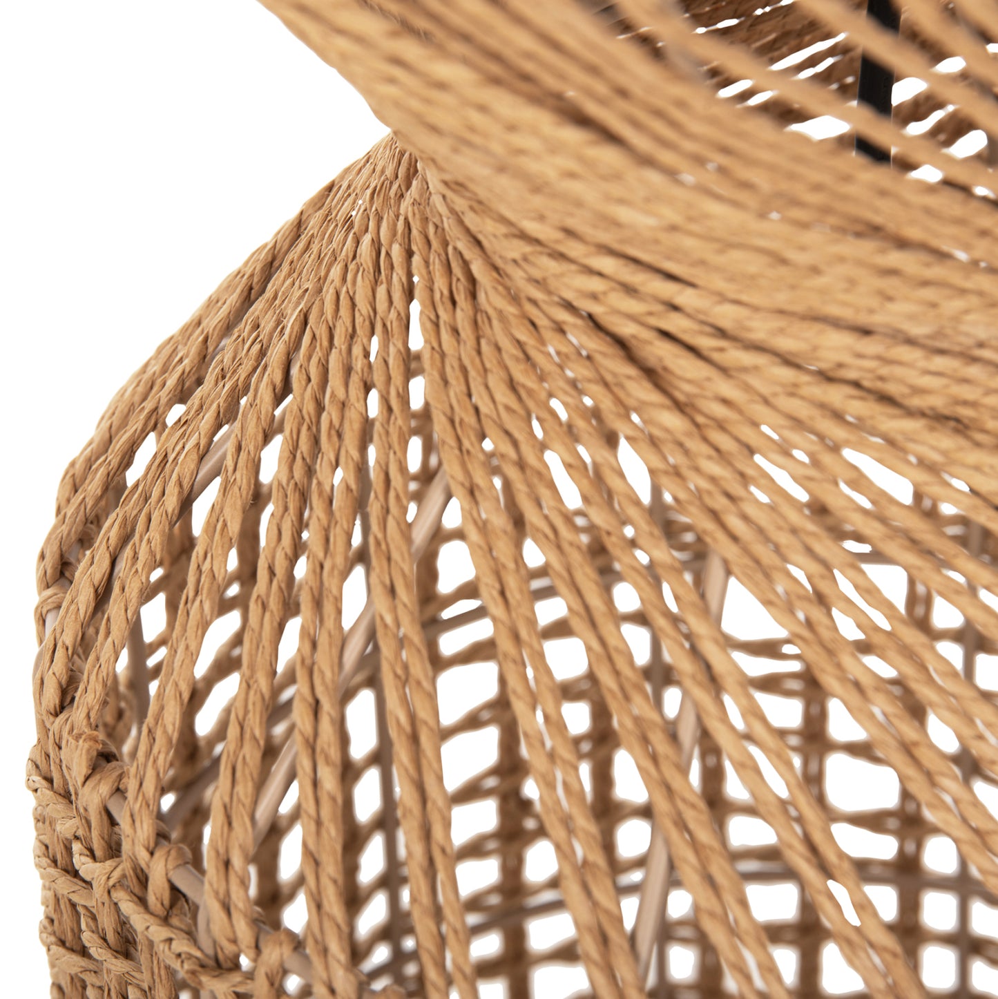 Floor Standing Lamp Hm4359 Metal-paper Rope In Brown- 2 Light Bulbs Φ25x78.5hcm.