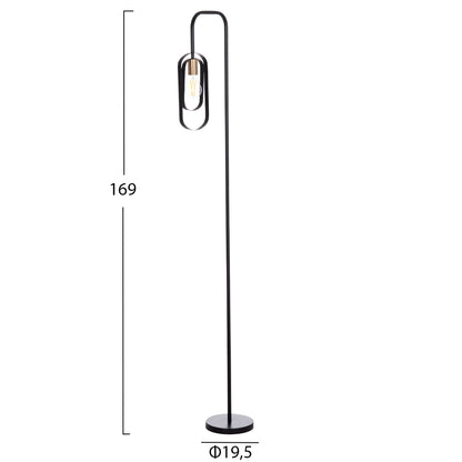 Floor Standing Lamp Biut Hm7434.11 Metal In Black 29x169hcm.