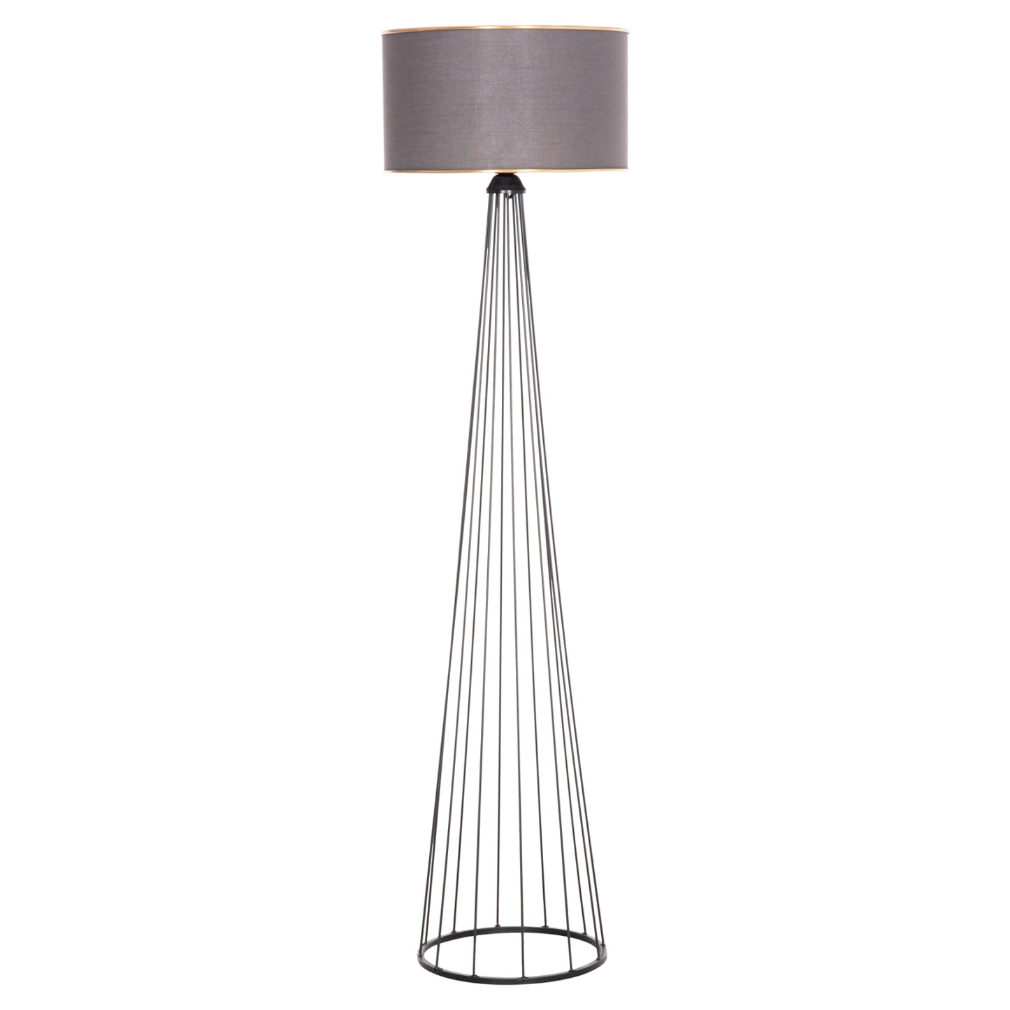 Floor Standing Lamp Hue Hm7581.11 Metal Pillar And Cap In Grey Φ38x144hcm.