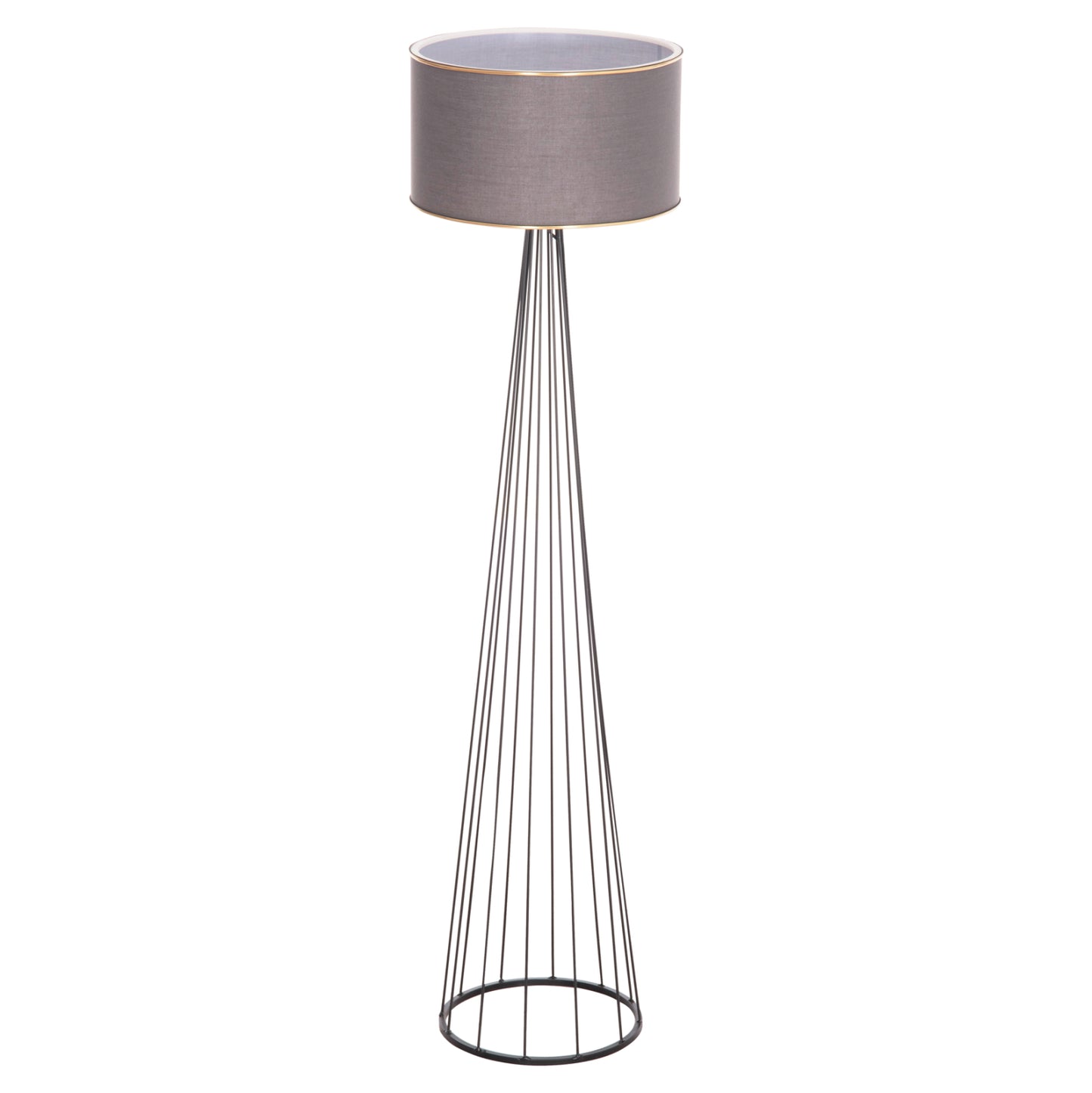 Floor Standing Lamp Hue Hm7581.11 Metal Pillar And Cap In Grey Φ38x144hcm.