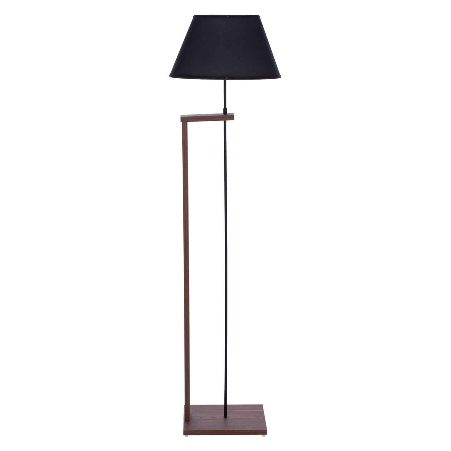 Floor Standing Lamp Hm7609.02 150cm Walnut Colored Mdf, Black Cap