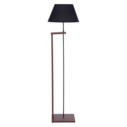 Floor Standing Lamp Hm7609.02 150cm Walnut Colored Mdf, Black Cap