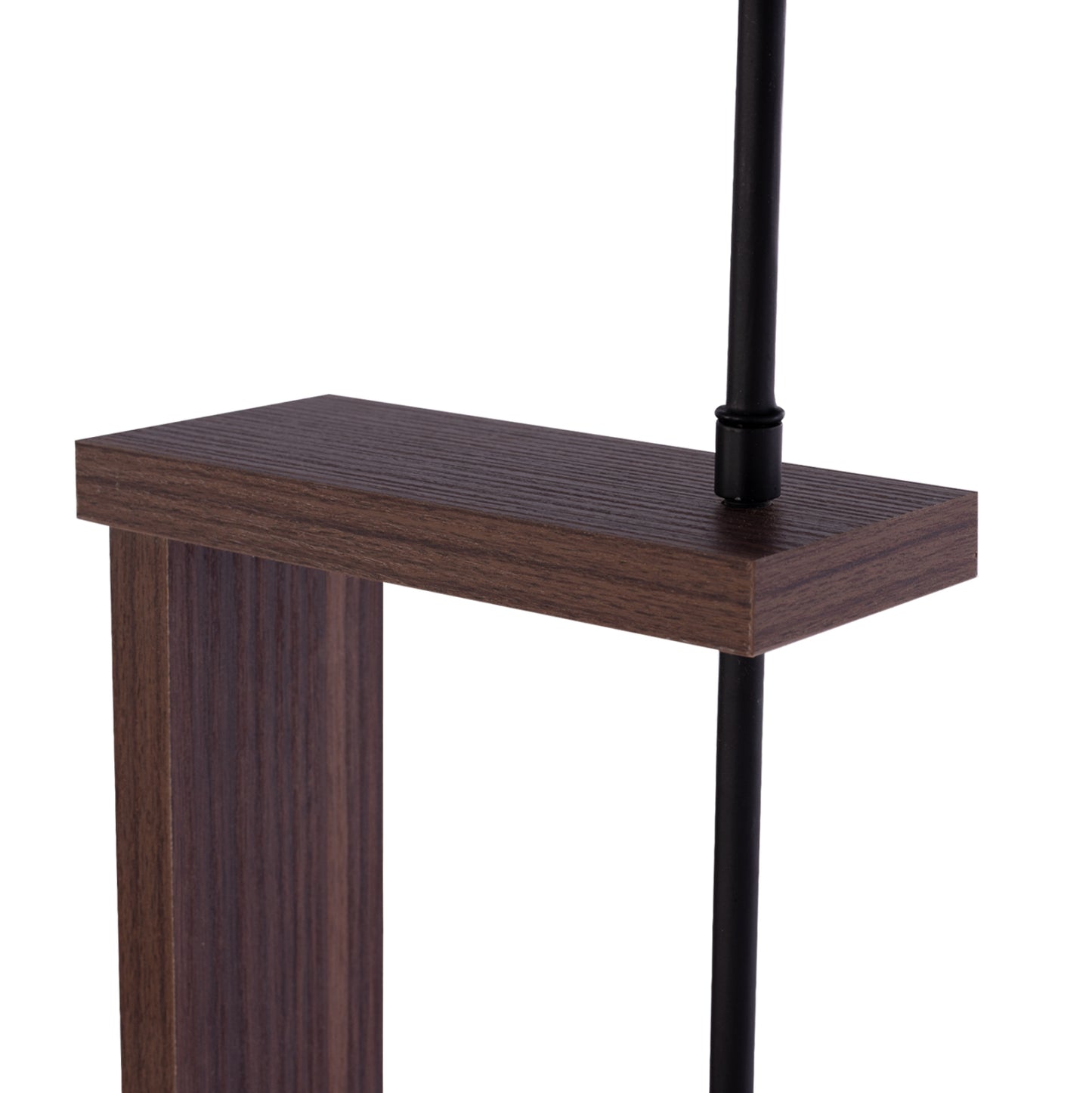 Floor Standing Lamp Hm7609.02 150cm Walnut Colored Mdf, Black Cap