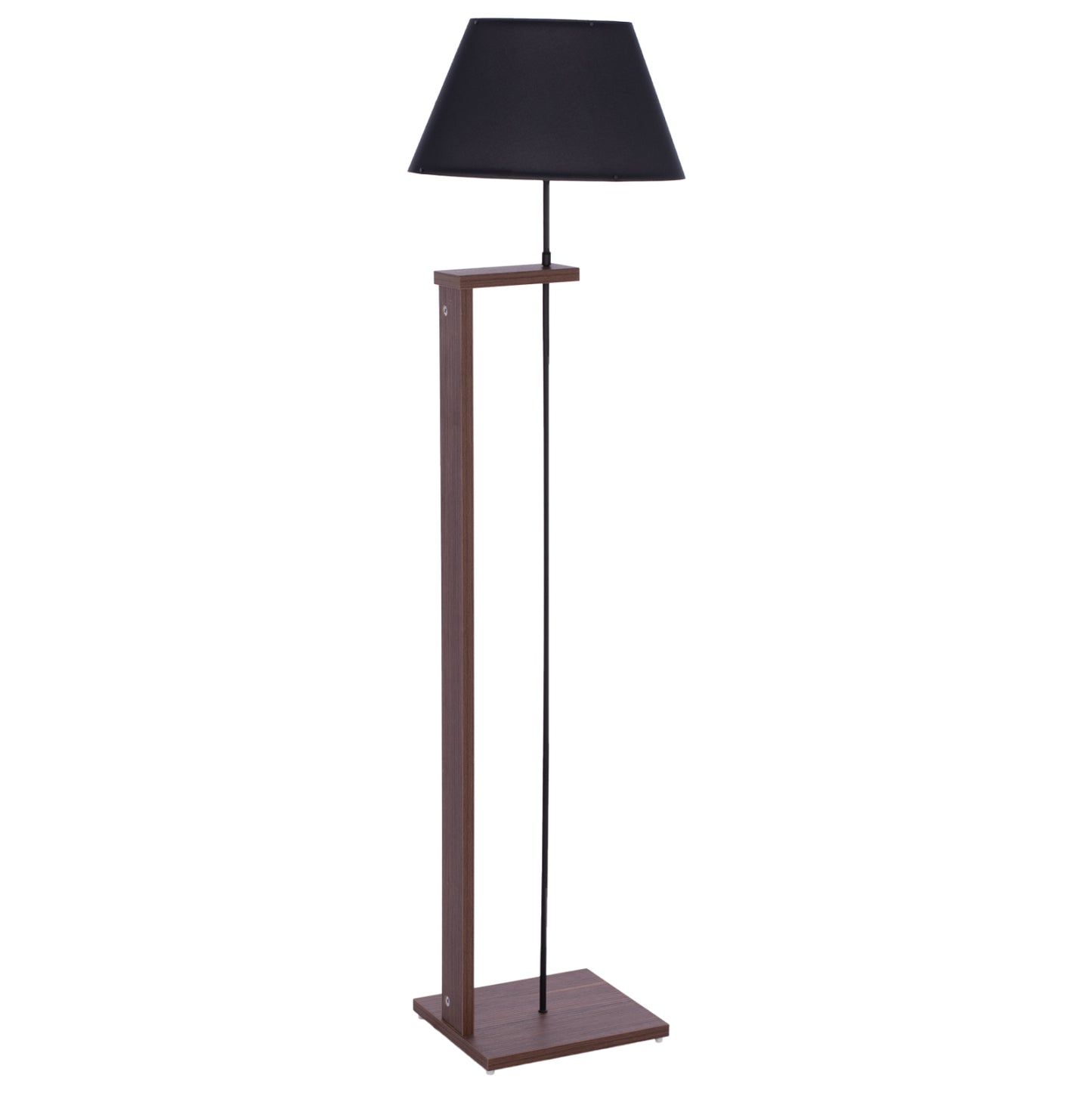 Floor Standing Lamp Hm7609.02 150cm Walnut Colored Mdf, Black Cap