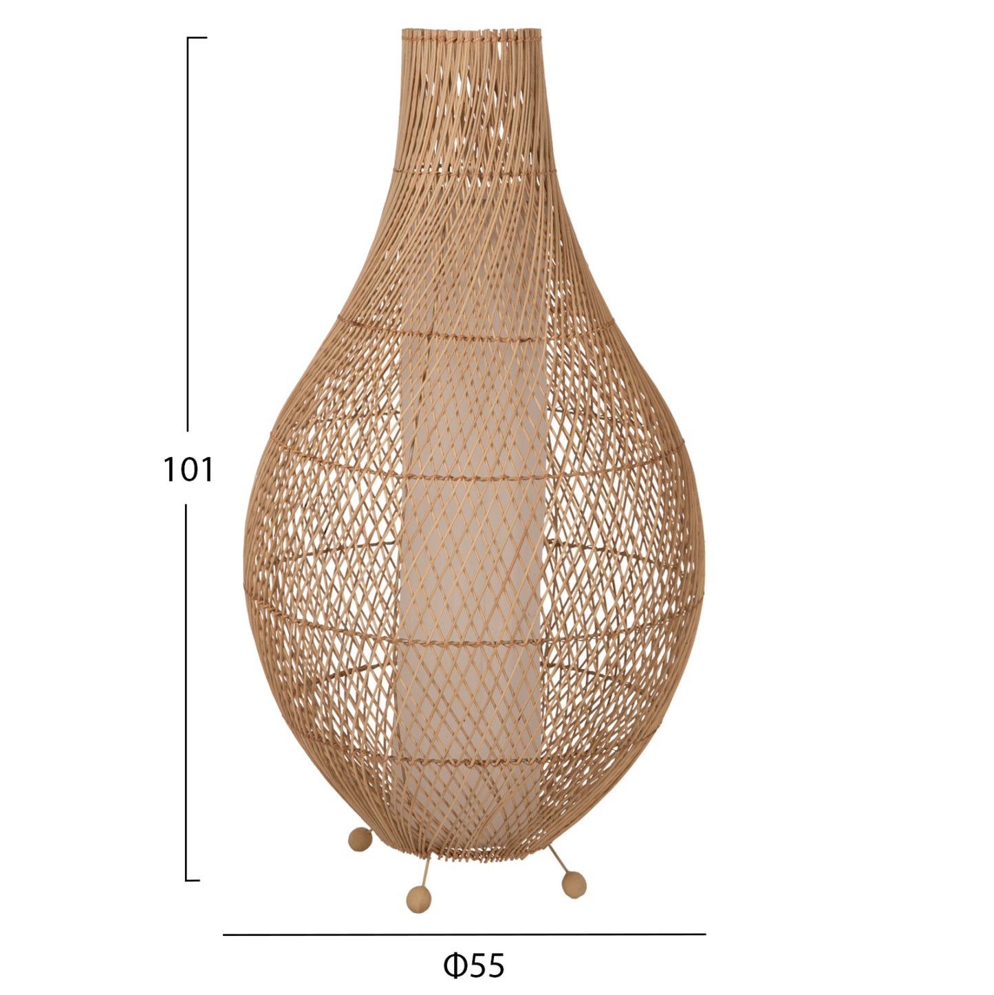 Floor Standing Lamp Hm7835 Rattan In Natural Color Φ55x101hcm.