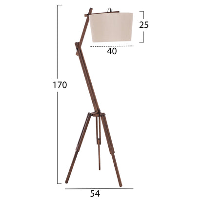 Floor Standing Lamp Crane With Tripod And Arm Beige Cap 54x54x170hcm.hm7694.01