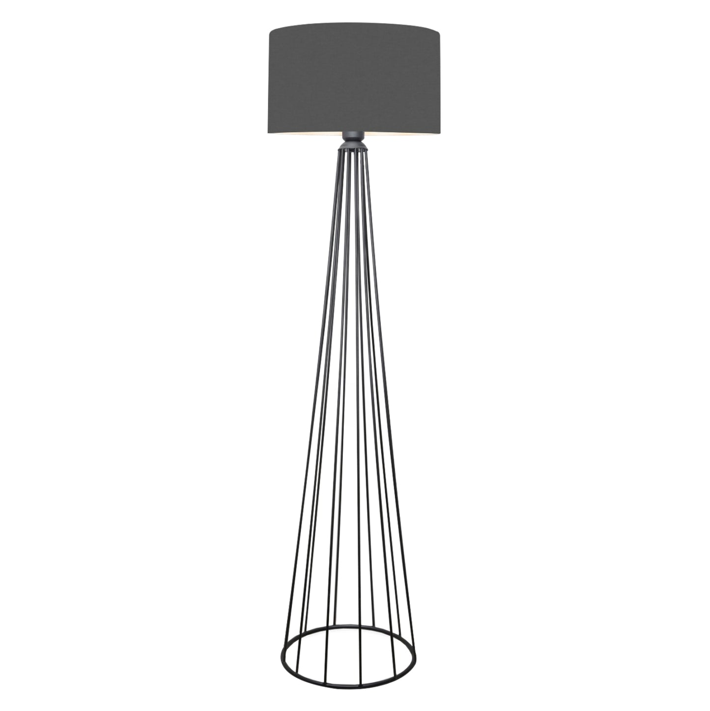 Floor Standing Lamp Hm7581.01 Black Pillar, Dark Grey Cap