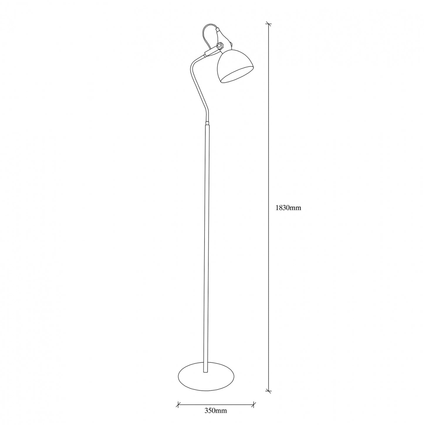 Floor Light Metallic Black Hm7342 35x30x183 Cm.