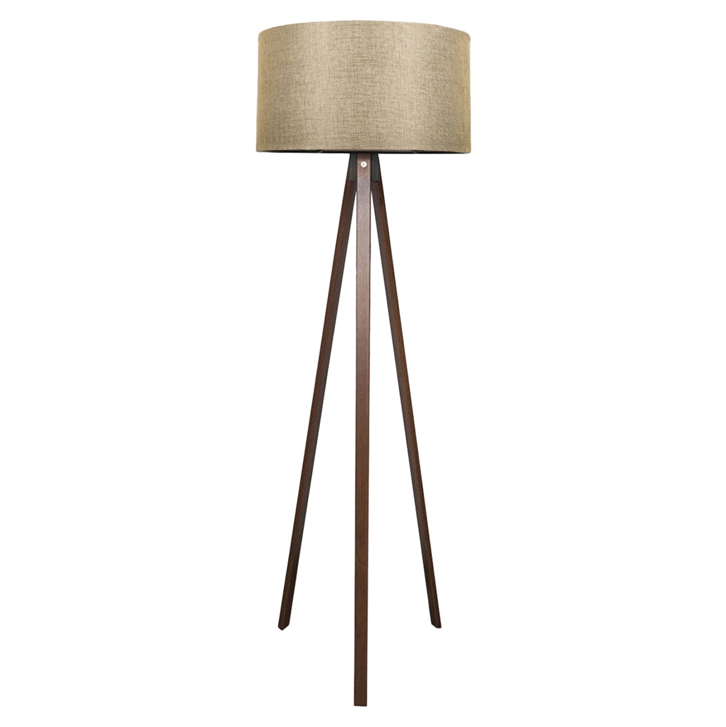 Floor Standing Lamp Hm7578.03 Walnut Color Tripod, Golden-brown Cap