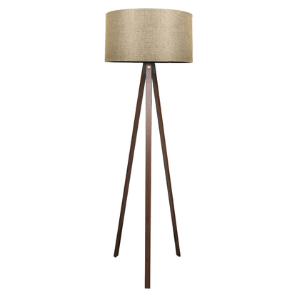 Floor Standing Lamp Hm7578.03 Walnut Color Tripod, Golden-brown Cap