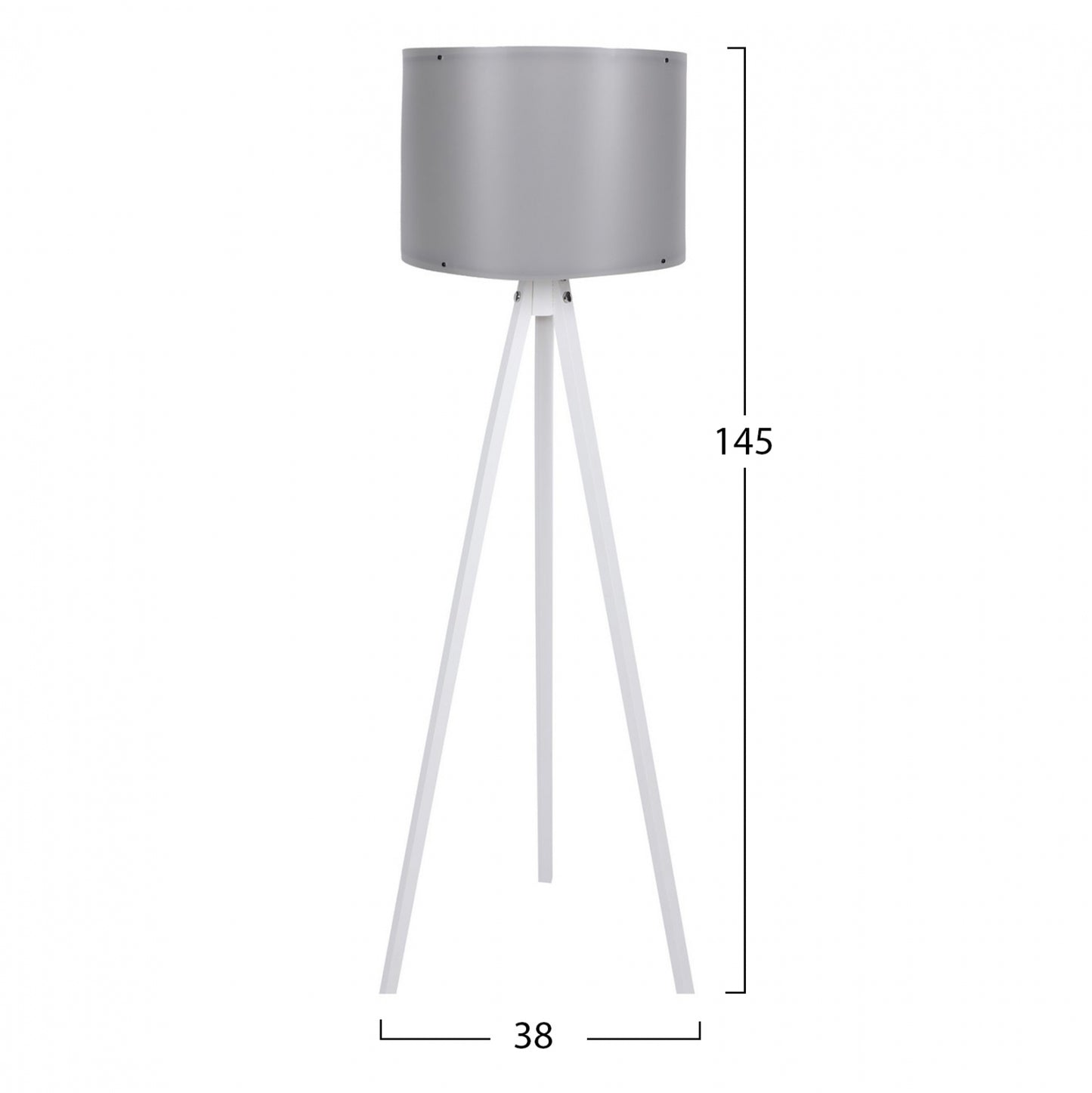 Floor Lamp In White And Grey Hm7272.06 Φ38x145cm.