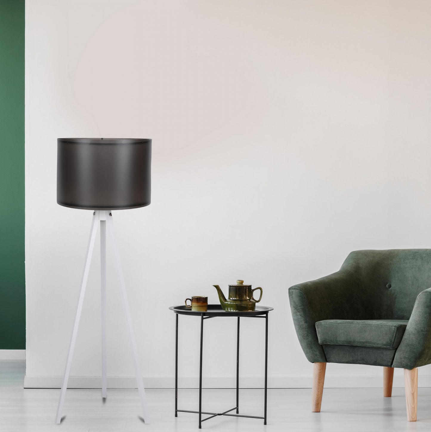 Floor Lamp In White And Black Hm7272.05 Φ38x145cm