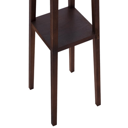 Floor Standing Lamp Wooden Walnut Legs Beige Cap 26x26x156hcm.hm7695.01