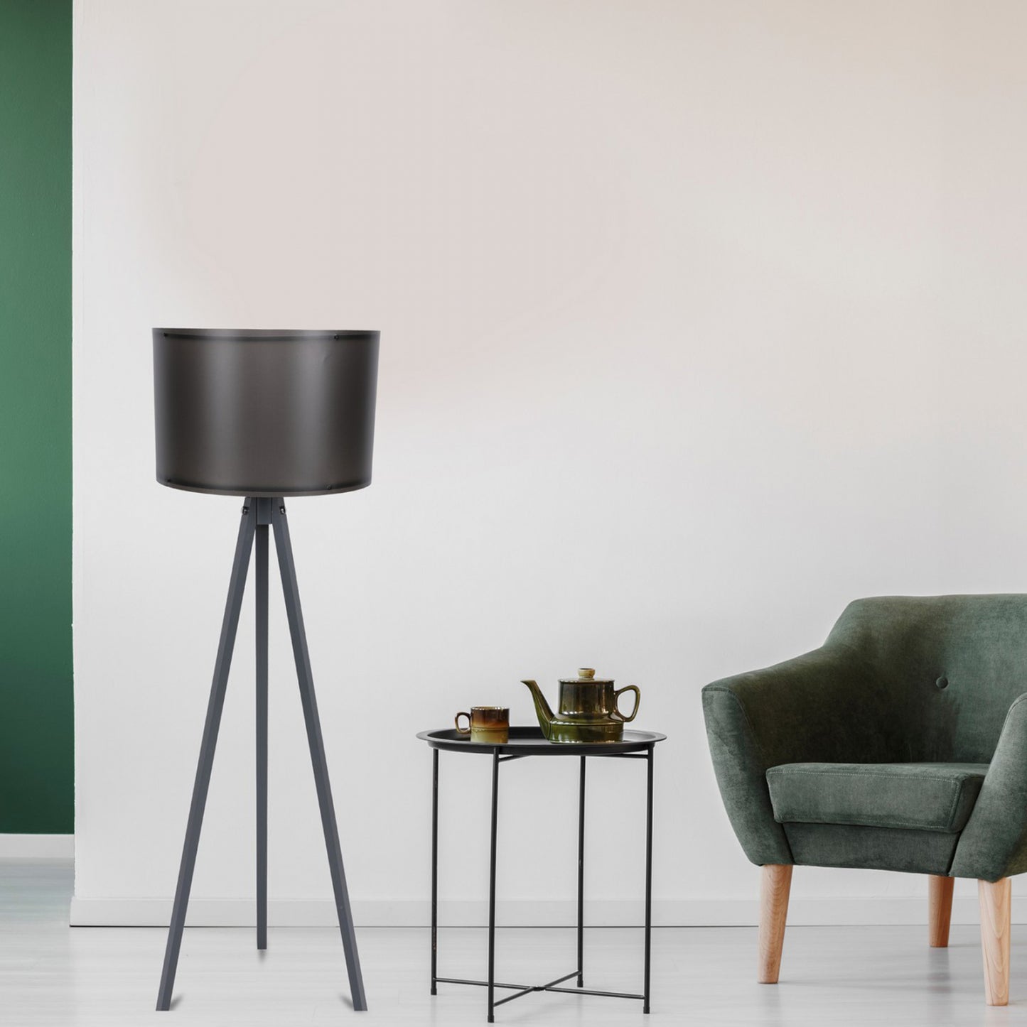 Floor Lamp In Grey And Black Hm7272.10 Φ38x145 Cm