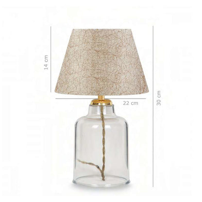 Table Lamp Hm7583.03 Golden Cap, Transparent Base, Golden Pillar
