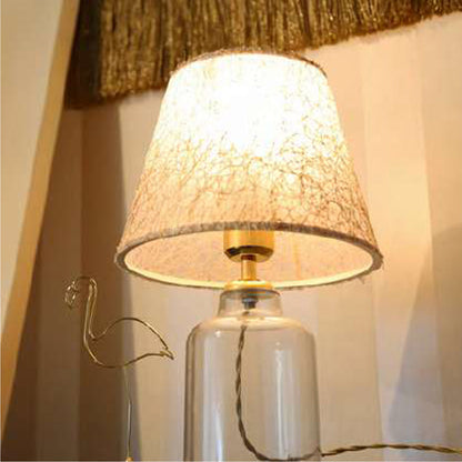 Table Lamp Hm7583.03 Golden Cap, Transparent Base, Golden Pillar