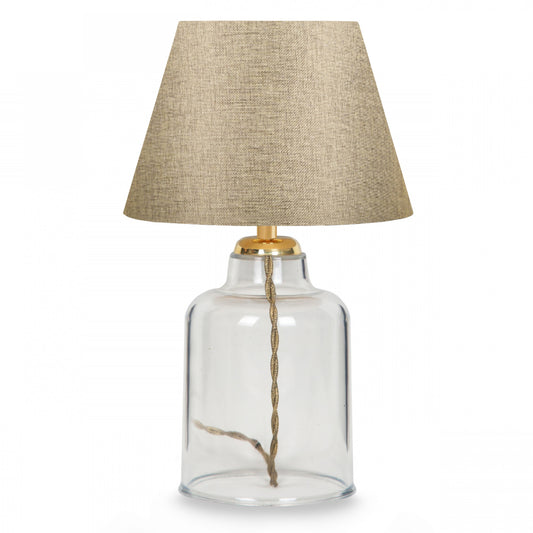Table Lamp Hm7583.03 Golden Cap, Transparent Base, Golden Pillar