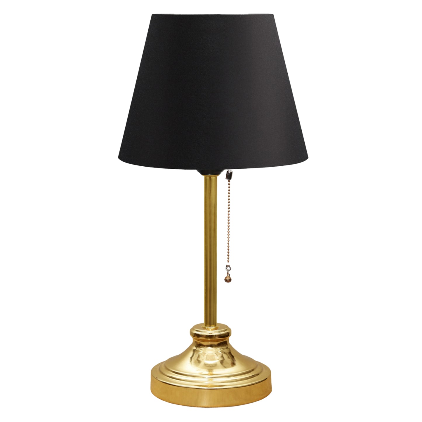 Table Lamp Hm7592.03 Gold Base, Gold Pillar, Black Cap