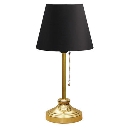 Table Lamp Hm7592.03 Gold Base, Gold Pillar, Black Cap