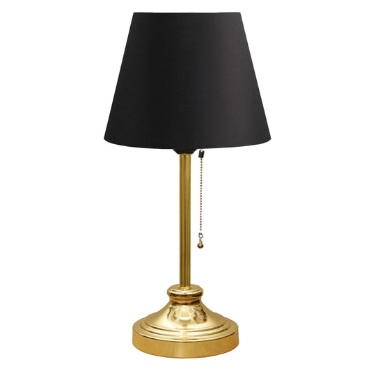 Table Lamp Hm7592.03 Gold Base, Gold Pillar, Black Cap