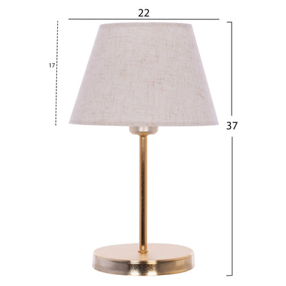 Table Lamp Hm7600.02 Gold Base And Column, Black Cap