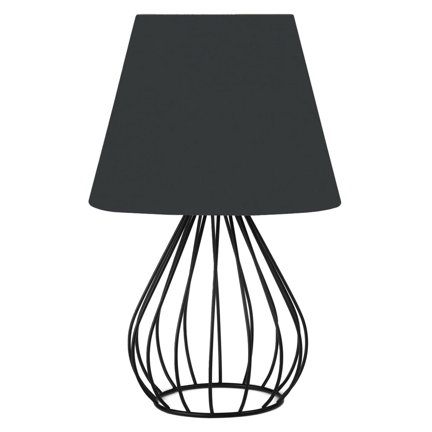 Table Lamp Hm7604.01 Black Metal Body, Black Cap Fabric