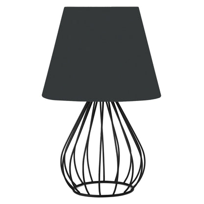 Table Lamp Hm7604.01 Black Metal Body, Black Cap Fabric