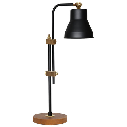 Table Lamp Hm7587.01 Brown Base, Black Cap, Black Pillar