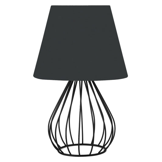 Table Lamp Hm7604.01 Black Metal Body, Black Cap Fabric