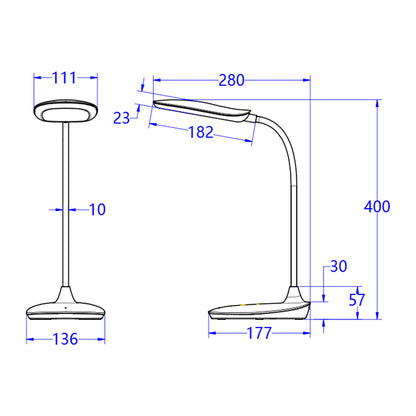 Table Lamp Led Blain Hm4444.02 Black Abs 13.6x17.7x40h Cm.