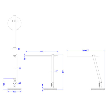 Desk Lamp Led Blain Pro Hm4445.07 Metallic Grey Color Φ19x49,9hcm.