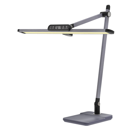Desk Lamp Led Blain Pro Hm4447.07 Abs Base And Aluminum Arms In Grey 36,8x81hcm.