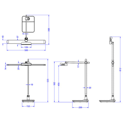 Desk Lamp Led Blain Pro Hm4447.08 Abs Base And Aluminum Arms In Silver 36,8x81hcm.