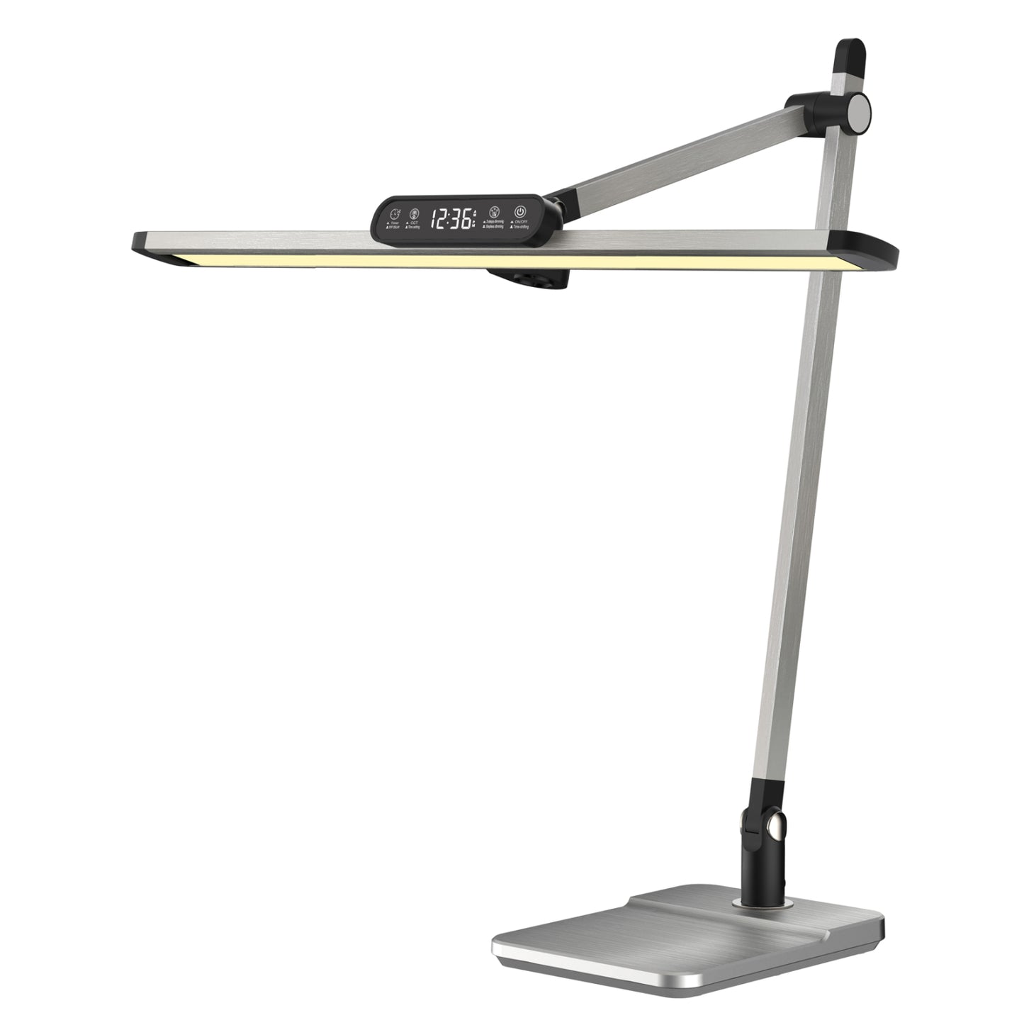 Desk Lamp Led Blain Pro Hm4447.08 Abs Base And Aluminum Arms In Silver 36,8x81hcm.