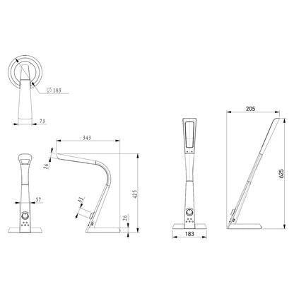 Desk Lamp Led Blain Pro Hm4451.02 Black Color 34,3x18,3x42,5hcm.