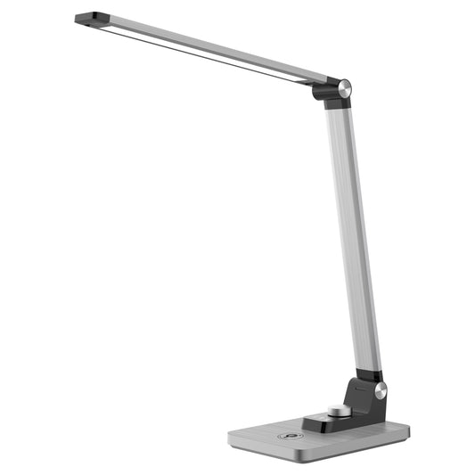 Desk Lamp Led Blain Pro Hm4458.08 Abs Base And Aluminum Arms In Silver Color 35,6x43,1hcm.