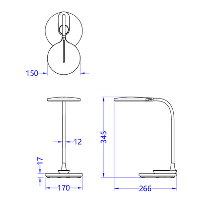 Table Lamp Led Blain Hm4459.02 Black Abs & Silicone 17x26.6x34.5h Cm.