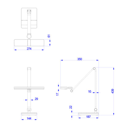 Desk Lamp Led Blain Pro Hm4461.08 Brushed Silver Abs 35x43,9hcm.
