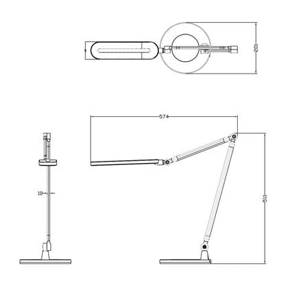 Desk Lamp Led Blain Pro Hm4462.08 Silver Abs 57,4x51,1hcm.