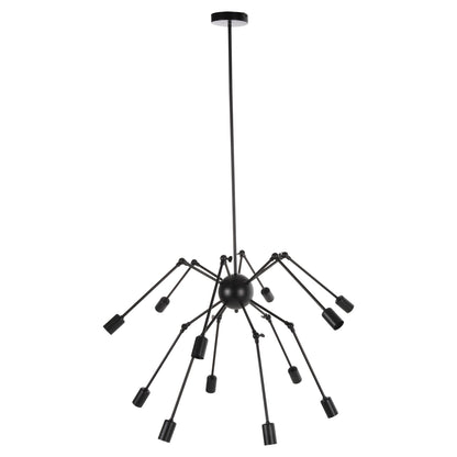 Ceiling Pendant 12-light Hm4167 Black Metal Articulated Arms Φ92x120hcm.
