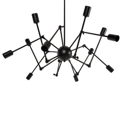 Ceiling Pendant 12-light Hm4167 Black Metal Articulated Arms Φ92x120hcm.