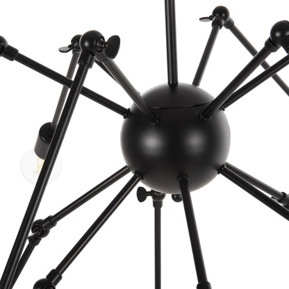 Ceiling Pendant 12-light Hm4167 Black Metal Articulated Arms Φ92x120hcm.