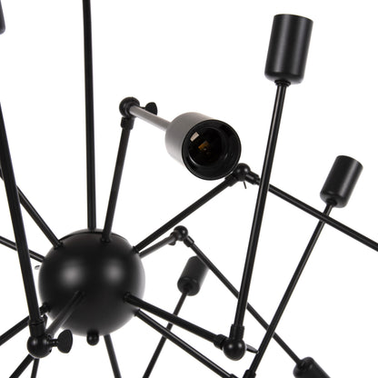 Ceiling Pendant 12-light Hm4167 Black Metal Articulated Arms Φ92x120hcm.
