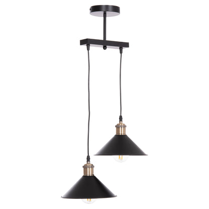Ceiling Pendant 2-light Bell Hm7531.11 Black Metal-bronze Socket Φ21,5x135hcm.