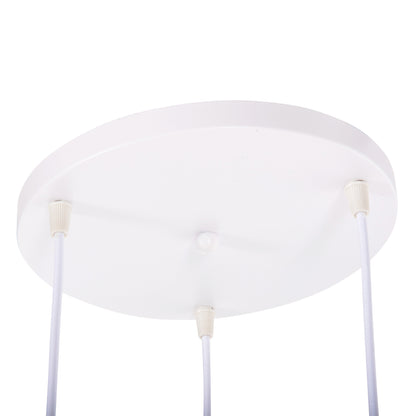 Ceiling Pendant 3-lighter Hm4166.02 Metal Spheres In White-orange Φ20x112hcm.