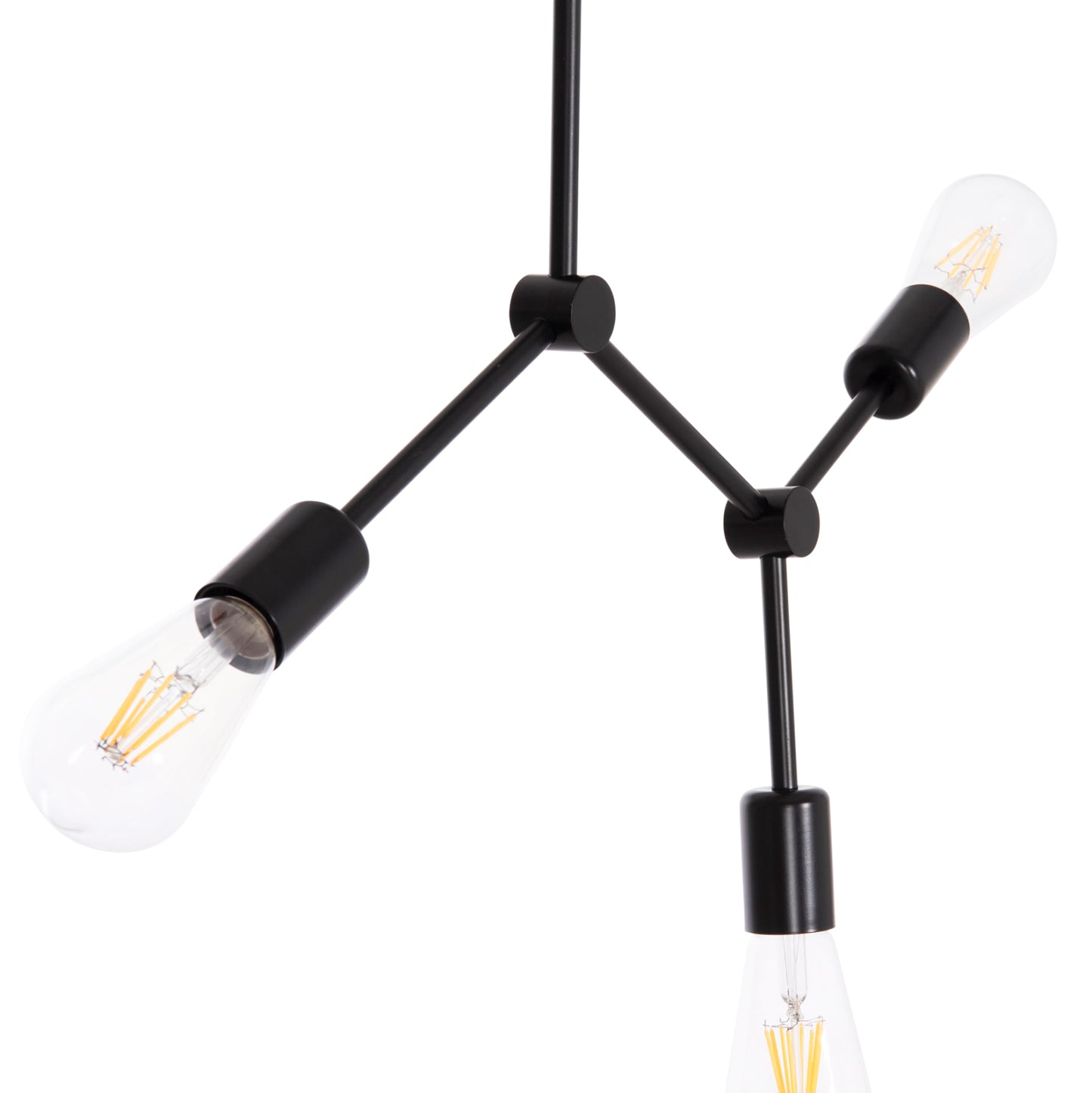 Ceiling Pendant 3-light Fixture Lighty Hm7404.11 Black Metal 52x5x48hcm.