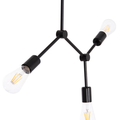 Ceiling Pendant 3-light Fixture Lighty Hm7404.11 Black Metal 52x5x48hcm.